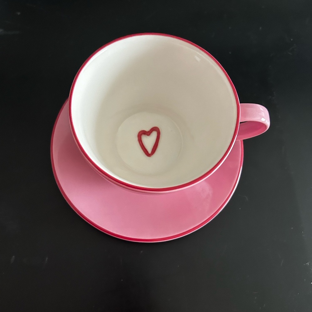 Starbucks “Heart” mug and matching saucer plate